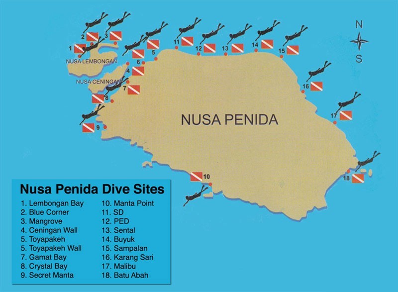 Dykning ved Nusa Penida
